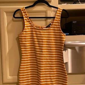 Yellow striped sleeveless dress